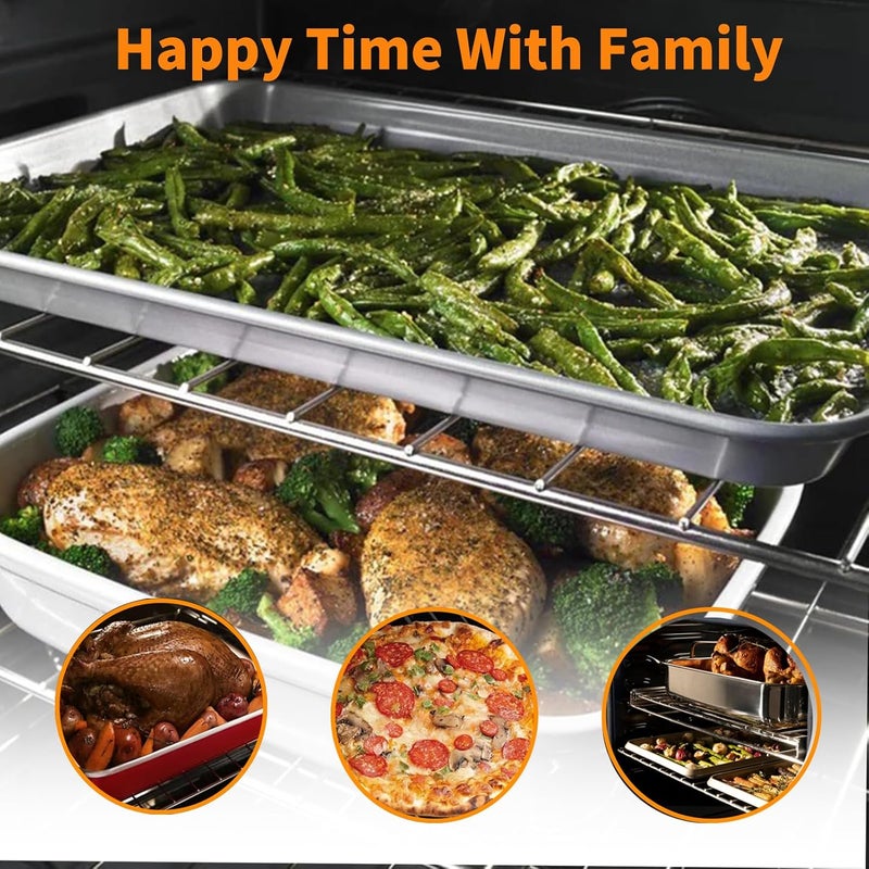 atgestore W10256908 Oven Rack Replacement for Whirlpool Stove Oven Parts Amana Maytag Kenmore Jenn-Air Range Oven Racks 304 Stainless Steel WPW10256908 Oven Wire Rack Baking Rack 24" x 15.7" Not Universal 2 Pcs - Image 5